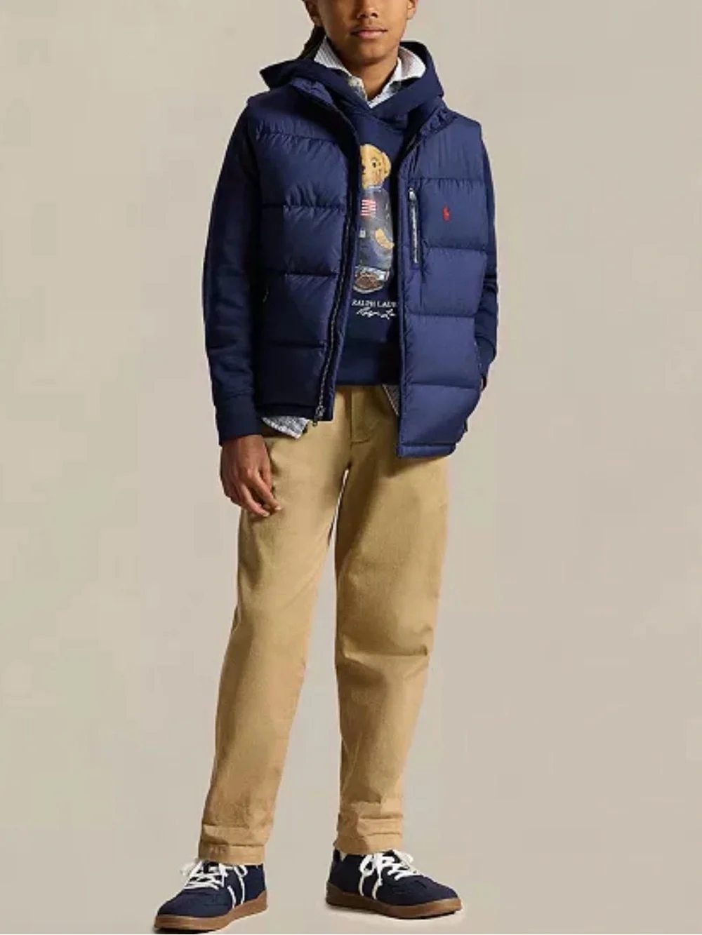 Polo Ralph Lauren Boys Quilted Down Puffer Vest Navy M 10-12 NWT